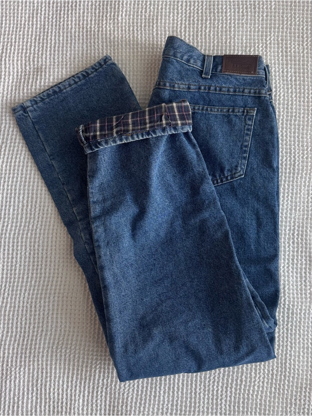 VINTAGE L.L Bean Double L Flannel Lined Jeans - Picture 2 of 14